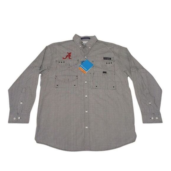 Columbia Men's Small Shirt‎ New With Tags Alabama Crimson Tide Omni-Shade UPF 30 - Picture 1 of 11